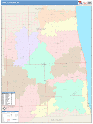 Sanilac County, MI Wall Map