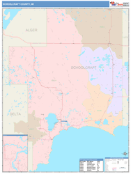 Schoolcraft County, MI Wall Map