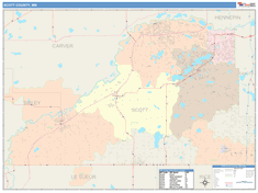 Scott County, MN Wall Map