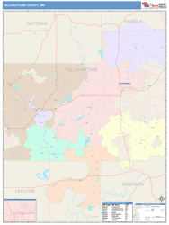 Tallahatchie County, MS Wall Map