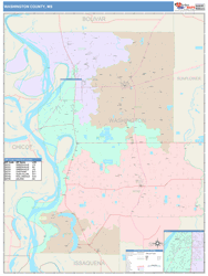 Washington County, MS Wall Map