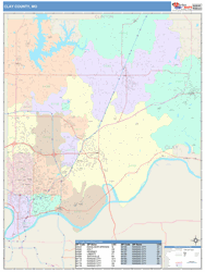 Clay County, MO Wall Map