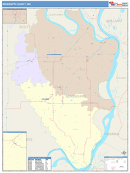 Mississippi County, MO Wall Map