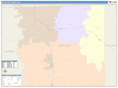 Schuyler County, MO Wall Map