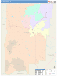 Blaine County, MT Wall Map