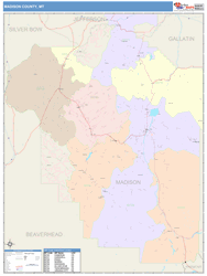 Madison County, MT Wall Map