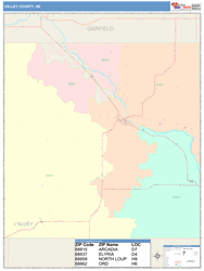 Valley County, NE Wall Map