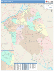 Burlington County, NJ Wall Map