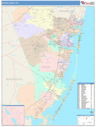 Ocean County, NJ Wall Map