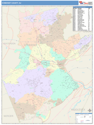 Somerset County, NJ Wall Map