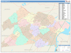 Union County, NJ Wall Map