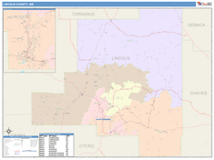 Lincoln County, NM Wall Map