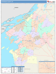 Jefferson County, NY Wall Map