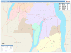 Yates County, NY Wall Map