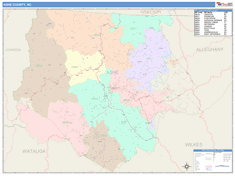 Ashe County, NC Wall Map