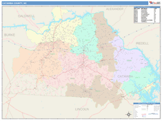 Catawba County, NC Wall Map