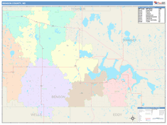 Benson County, ND Wall Map