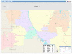 Bottineau County, ND Wall Map