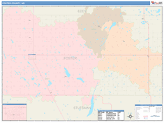 Foster County, ND Wall Map