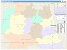 Grand Forks County, ND Wall Map