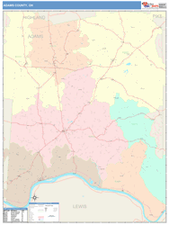 Adams County, OH Wall Map