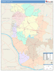 Clermont County, OH Wall Map