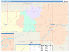 Defiance County, OH Wall Map