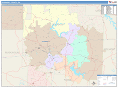 Guernsey County, OH Wall Map