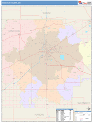 Hancock County, OH Wall Map