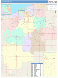 Lorain County, OH Wall Map