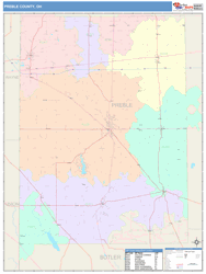 Preble County, OH Wall Map