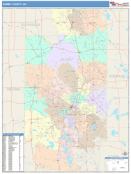 Summit County, OH Wall Map