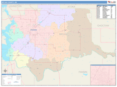 Bryan County, OK Wall Map