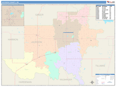 Jackson County, OK Wall Map