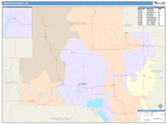 Johnston County, OK Wall Map