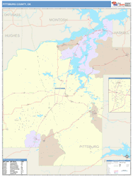 Pittsburg County, OK Wall Map