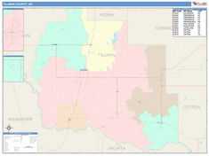 Tillman County, OK Wall Map