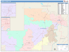 Yamhill County, OR Wall Map