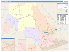 Clinton County, PA Wall Map