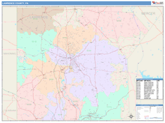 Lawrence County, PA Wall Map