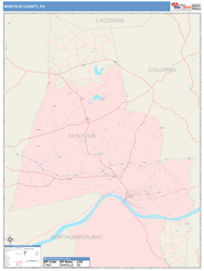 Montour County, PA Wall Map