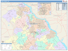 York County, PA Wall Map