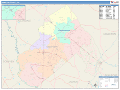 Hampton County, SC Wall Map