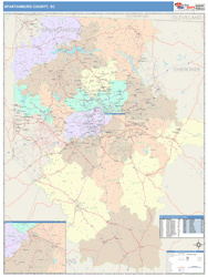 Spartanburg County, SC Wall Map