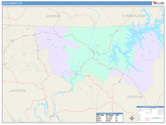 Clay County, TN Wall Map