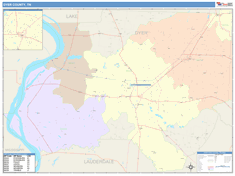 Dyer County, TN Wall Map