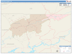 Hancock County, TN Wall Map