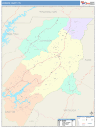 Johnson County, TN Wall Map