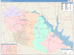 Angelina County, TX Wall Map