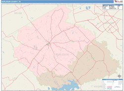 Burleson County, TX Wall Map